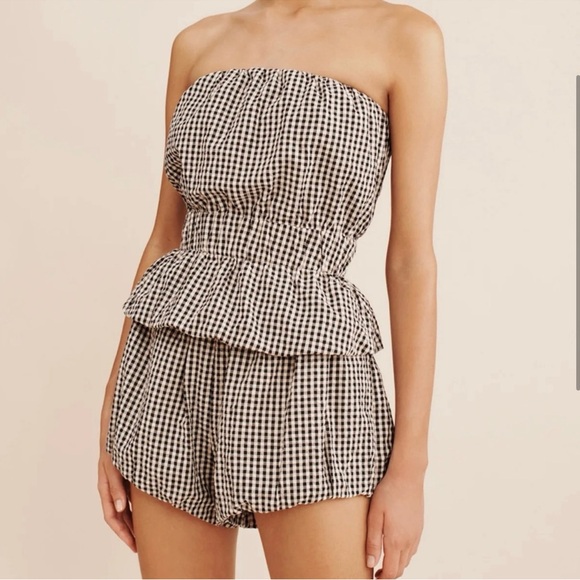 Sold out Posse Aurelia short in gingham black/cream - Picture 2 of 8